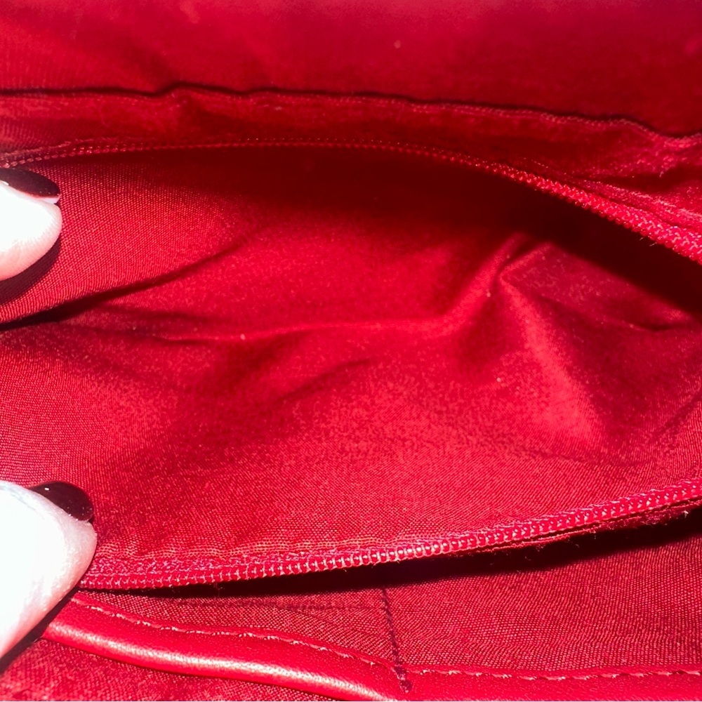 Etienne Aigner Red Leather Baguette Bag Vintage 90s Y2K - Picture 7 of 16